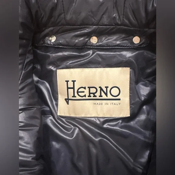 Herno Layered Quilted & Wool Puffer Jacket Navy size 42 - Picture 8 of 8